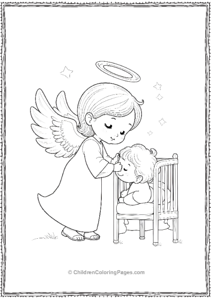 Angels On Christmas Blessing Sleeping Baby Free PDF Printable