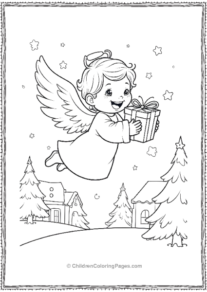 Angels On Christmas Deliver A Gift Free PDF Printable