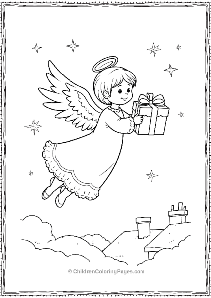 Angels On Christmas Delivering Gifts Free PDF Printable