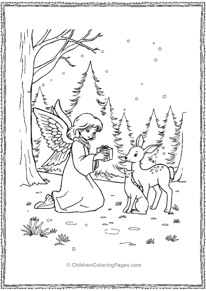 Angels On Christmas Giving Gifts To Animals Free PDF Printable