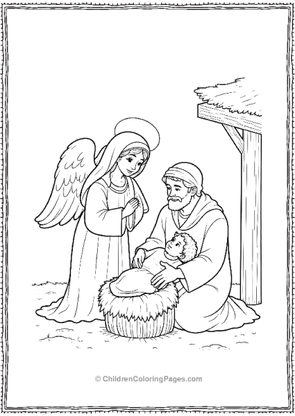 Angels On Christmas Holy Family And Angel Free PDF Printable