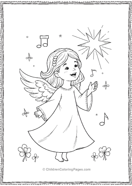 Angels On Christmas Singing Under A Star Scaled Free PDF Printable