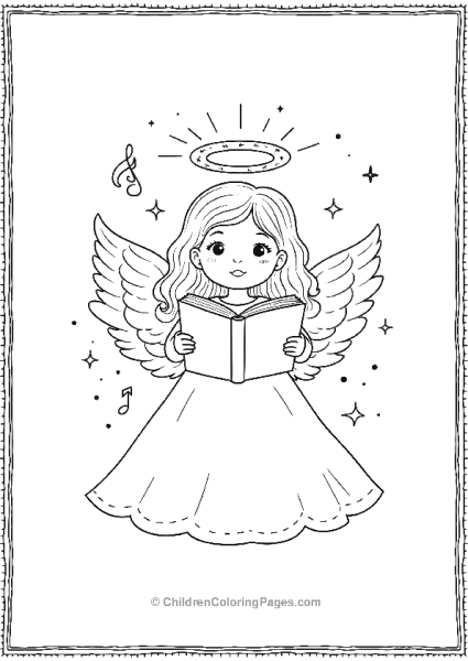 Angels On Christmas Singing With A Book Free PDF Printable