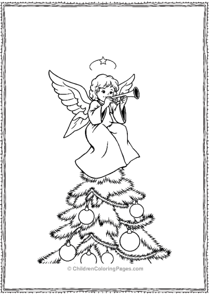 Angels On Christmas Treetop Trumpet Free PDF Printable