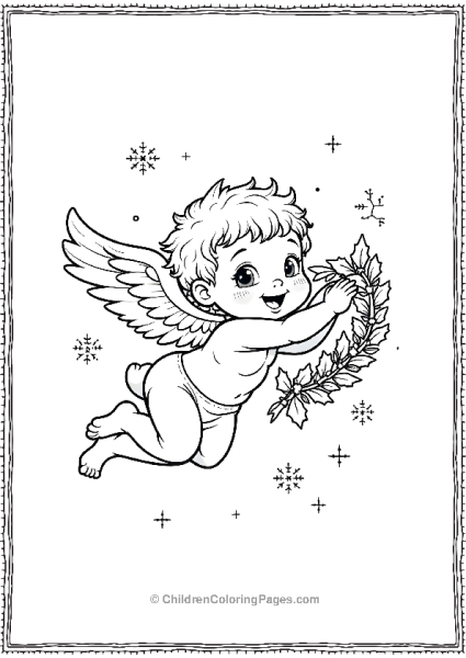 Angels On Christmas With Holly Wreath Scaled Free PDF Printable