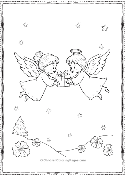 Angels Sharing Christmas Gifts Free PDF Printable