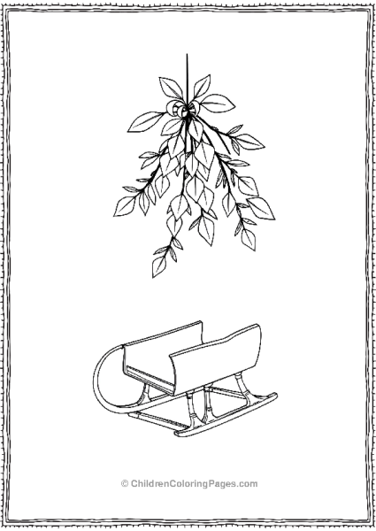 Antique Sledge Under A Mistletoe Free PDF Printable