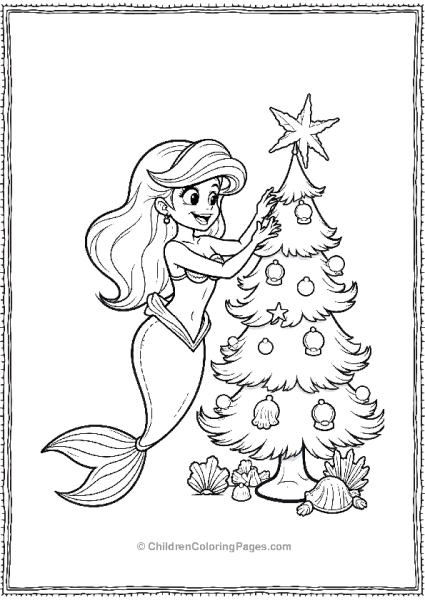 Ariel Decorating A Christmas Tree Free PDF Printable