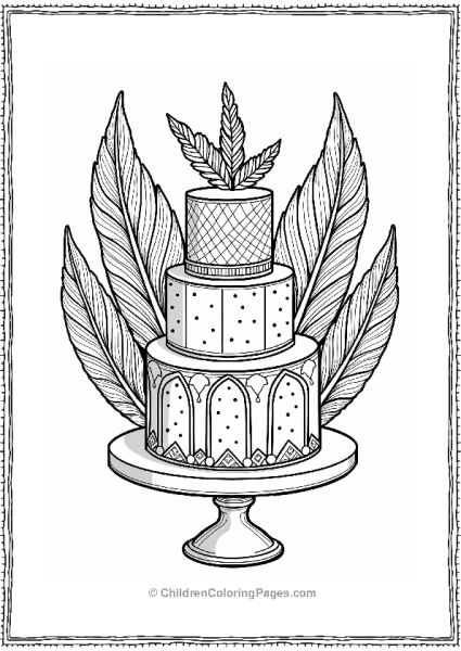 Art Deco Inspired Cake With Feathers Free PDF Printable