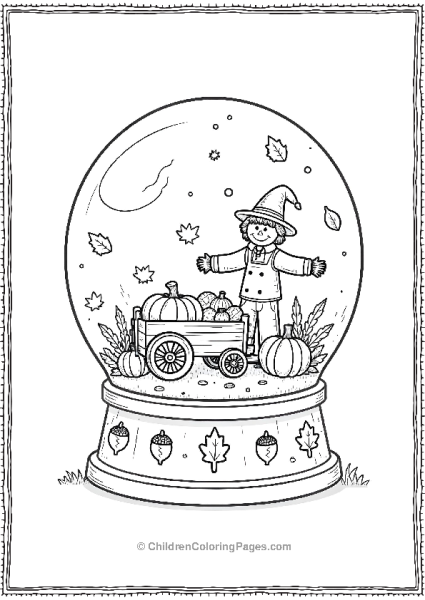 Autumn Harvest Snow Globe A Cozy Autumn Scene Free PDF Printable