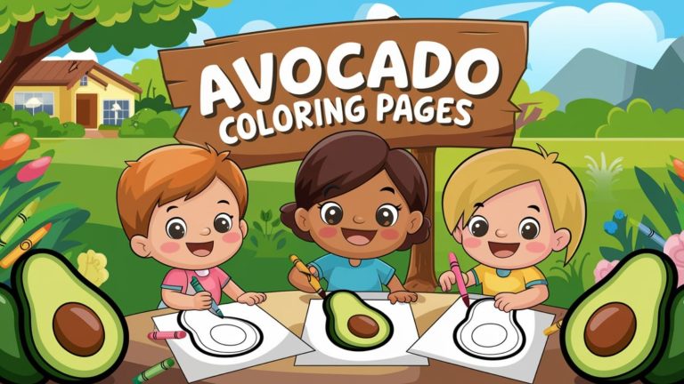 Avocado Coloring Pages