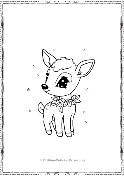 Bambi With A Garland In Its Neck Free PDF Printable