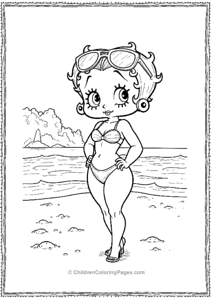 Beach Day Betty Boop Free PDF Printable