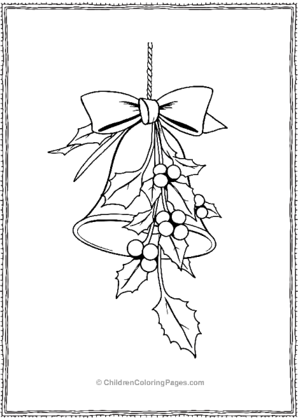 Bell With Holly Leaves Free PDF Printable