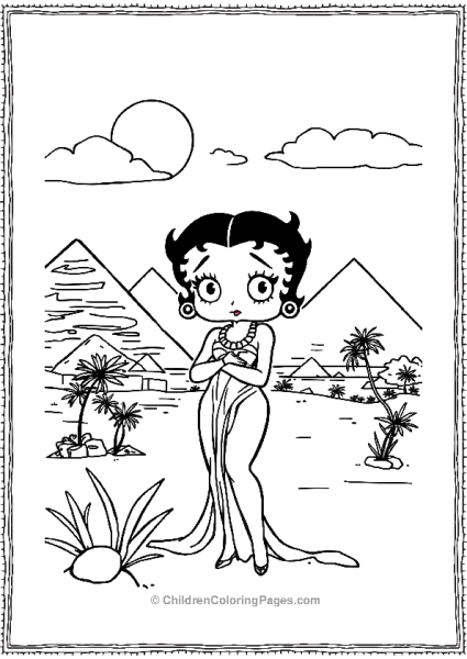 Betty Boop As Cleopatra With Pyramids Free PDF Printable