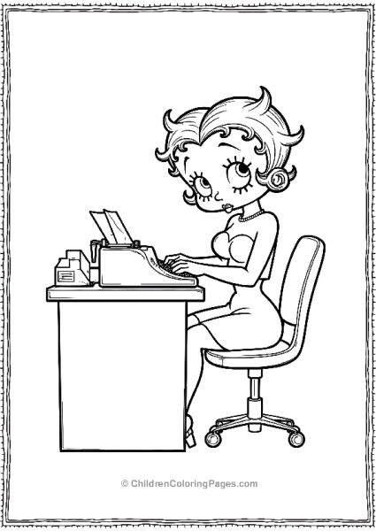 Betty Boop At Her Office  Free PDF Printable