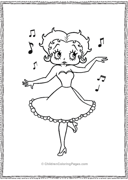 Betty Boop Enjoying A Dance Free PDF Printable