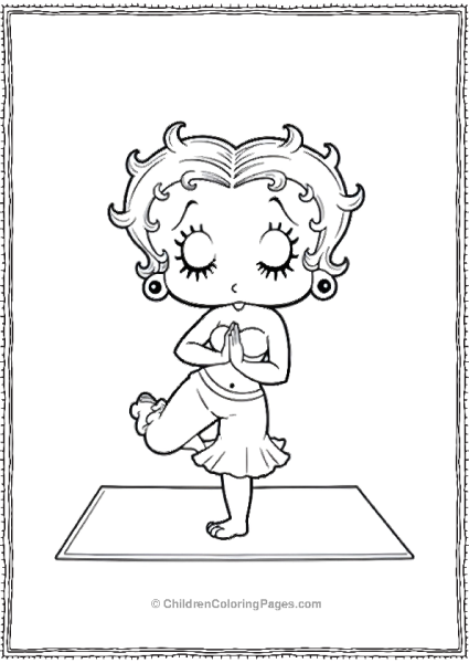 Betty Boop In A Yoga Pose  Free PDF Printable