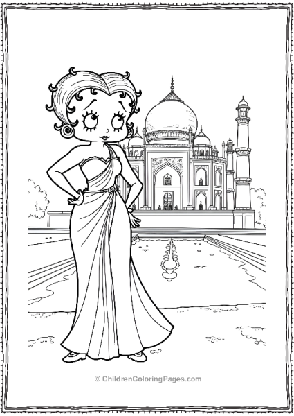 Betty Boop In India Wearing A Sarhi  Free PDF Printable