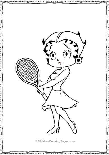 Betty Boop Playing Tennis Free PDF Printable