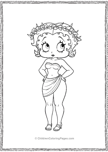 Betty Boop Wearing A Roman Toga And Laural Wreath Free PDF Printable