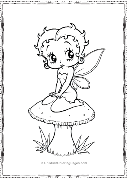 Betty Boop With Tiny Fairy Wings Free PDF Printable