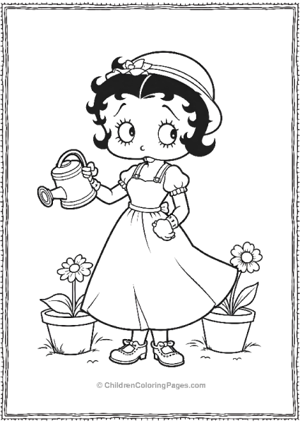 Betty Boop In Overalls Free PDF Printable