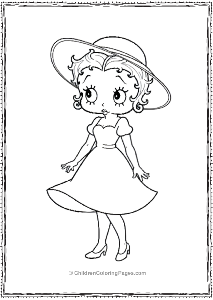 Betty Boop In A Sun Hat Free PDF Printable