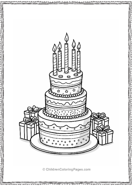 Birthday Cake With Candles Free PDF Printable