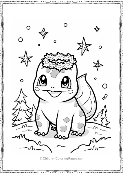 Bulbasaur In A Winter Wonderland Free PDF Printable