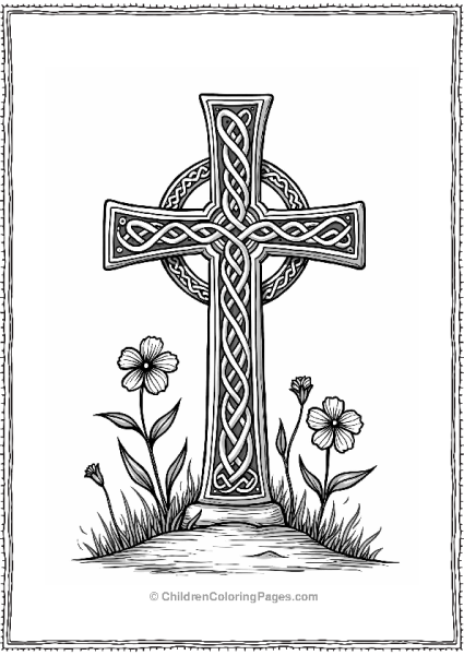 Celtic Cross With Knotwork Patterns Free PDF Printable