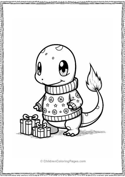 Charmander In A Cozy Christmas Sweater Free PDF Printable