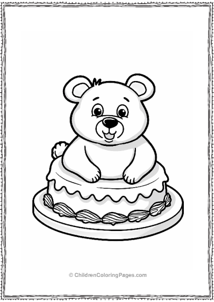 Charming Bear Cake Design Free PDF Printable