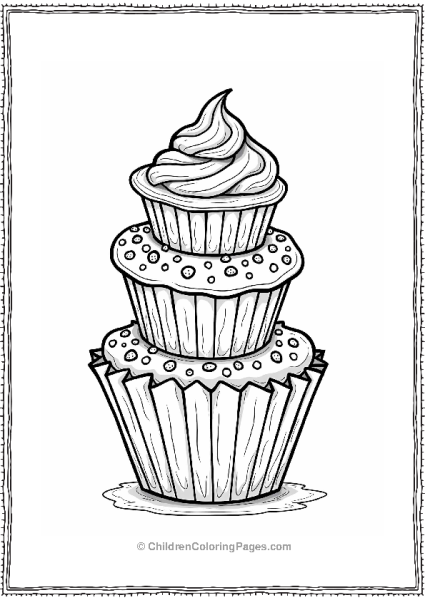 Charming Cupcake Tower Free PDF Printable