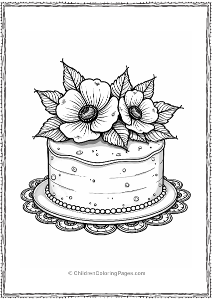 Charming Floral Cake Design Free PDF Printable