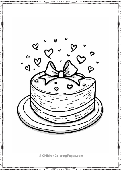 Charming Heart Shaped Cake Design Free PDF Printable