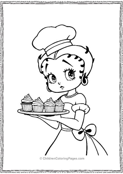 Chef Betty Boop With Cupcakes  Free PDF Printable