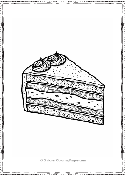 Chocolate Cake Delight Coloring Page Free PDF Printable