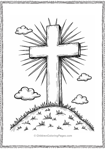 Christan S Cross With Sun Rays Free PDF Printable