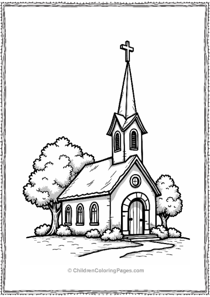  Church With A Cross Free PDF Printable