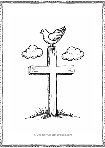 Christian Cross And Dove Symbol Free PDF Printable