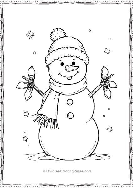 Christman Lights On A Snowman Free PDF Printable