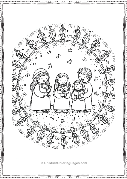 Christmas Carolers Mandala Free PDF Printable