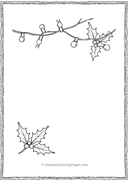 Christmas Lights And Holly Berries Free PDF Printable