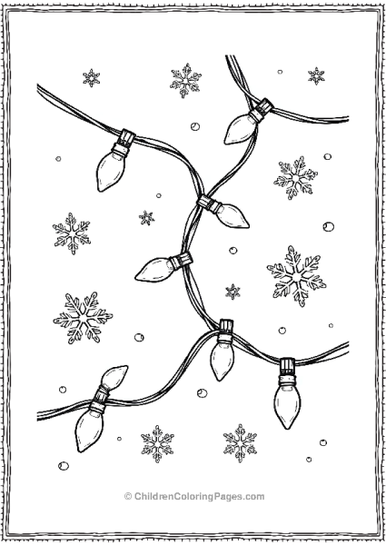 Christmas Lights And Snowflakes Intertwined Free PDF Printable