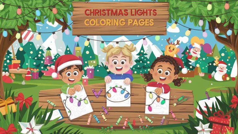 Christmas Lights Coloring Pages