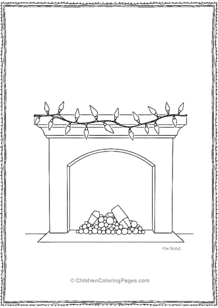 Christmas Lights On A Mantel Free PDF Printable