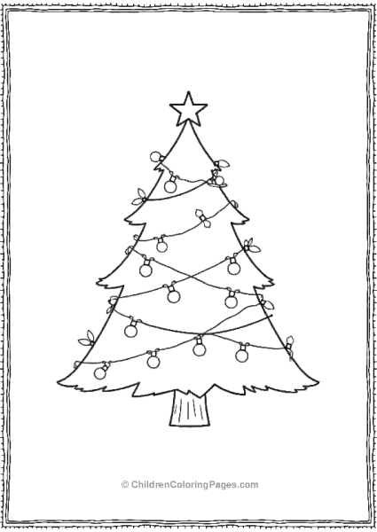 Christmas Lights On Tree Free PDF Printable