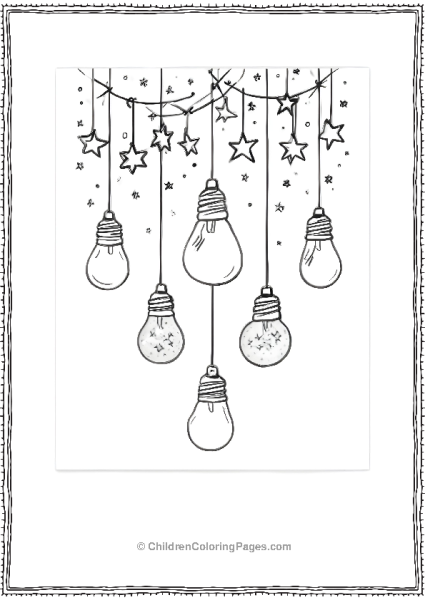 Christmas Lights On White Background Free PDF Printable