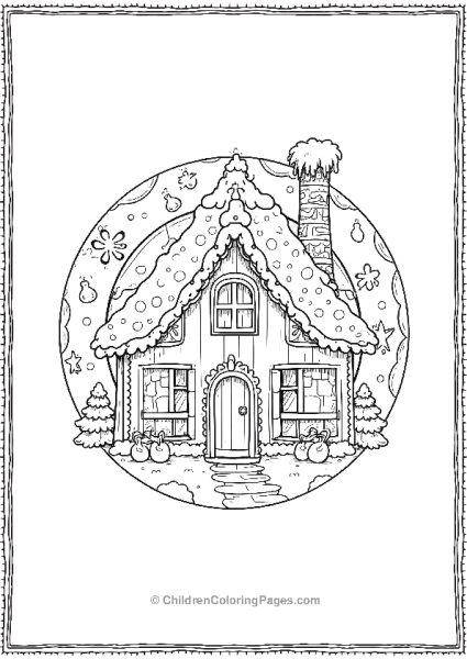 Christmas Mandala Gingerbread House Free PDF Printable